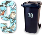 Huisnummer kliko sticker - Nummer 9 - Vogels - container sticker - afvalbak nummer - vuilnisbak - brievenbus - CoverArt