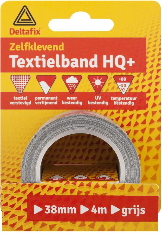 Deltafix ducttape zelfklevend textielband hq+ geel 4 m x 38 mm