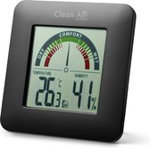 Clean Air Optima® HT-01B Hygrometer en Thermometer voor binnen - Grote cijfers - Gekleurd display - Werkt op batterijen