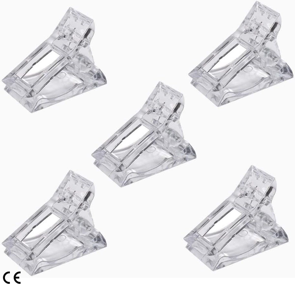 Goedkoopste Polygel klem - Dual Form Klem - Nagelklem - 5 Stuks Transparante Nagelklemmen - Handige Nagelgereedschapclips voor DIY Nagelverzorging en Nail Art