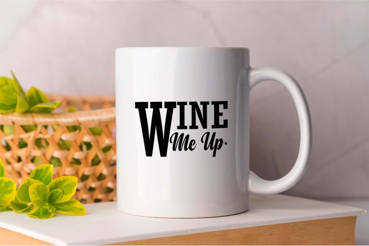 Mok Wine Me Up - Wine - Wijn - Cheers - Red Wine - Rode Wijn - Liqueur - Likeur - One More - Winesday
