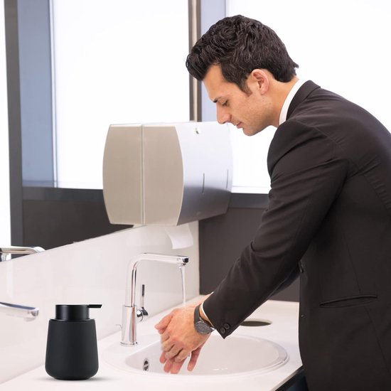 Umlaca zeepdispenser, navulbare zeepdispenser, keramiek, 350 ml, grote pompkop voor gemakkelijk persen, geschikt voor handzeep, shampoo, douchegel, keuken, badkamer Umlaca zeepdispenser, navulbare zeepdispenser, keramiek, 350 ml, grote pompkop voor gemakkelijk persen, geschikt voor handzeep, shampoo, douchegel, keuken, badkamer