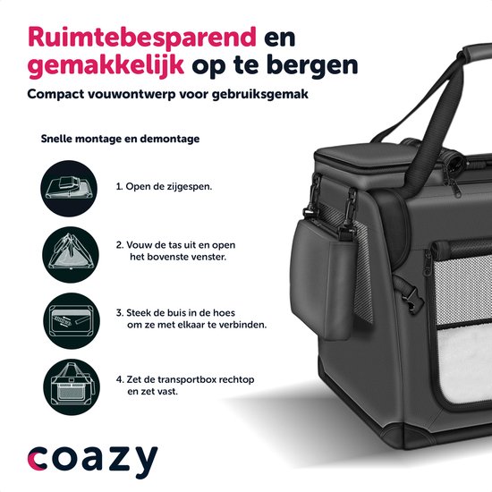 Ferplast Reismand BINNY 2 Voor Kleine Honden En Katten Tot 8 Kg - Inklapbare Handgreep