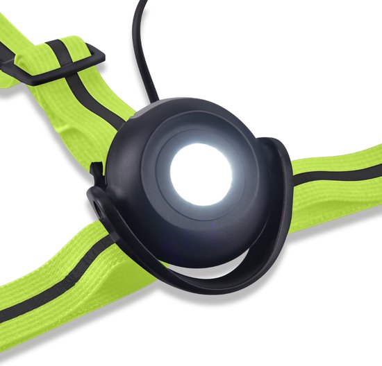 BOWINQ Boston 500 Neon - Feux de course - Lampe de poitrine - Gilet réfléchissant - Rechargeable et étanche - Haute qualité - Garantie 1 an