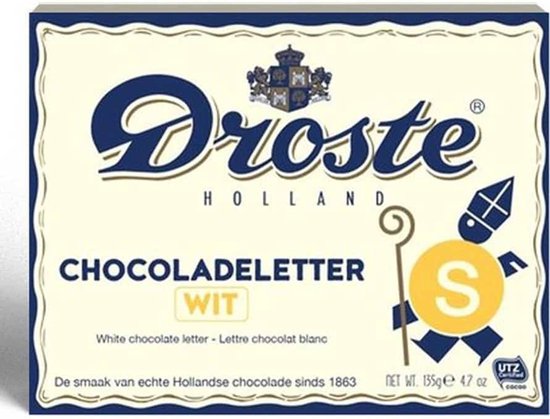 Foto: Droste chocolade letter wit 135 gram letter s