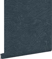 ESTAhome behangpapier 3d golvende lijnen donkerblauw - 139665 - 0.53 x 10.05 m