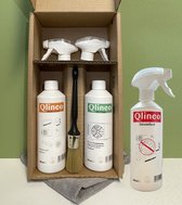 Onderhoudsset airco/ airco Cleaner. Qlineo HP Clean 500 ml (airco reiniger) + Multi Clean 500 ml + Desinfect 500 ml met microvezeldoek en reinigingsborstel. Geschikt voor zowel de binnen- als de buitenunit.