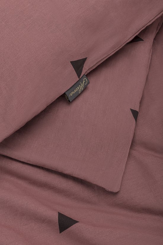 Dekbedovertrek met klittenband - rood dekbedovertrek - 100% katoen - dekbedovertrek met kussensloop - 240 x 220 cm - Lits-jumeaux van Sleeplife — afbeelding 2