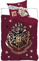 Harry Potter Dekbedovertrek Rood – Eenpersoons – 140 x 200 cm – 100% Katoen