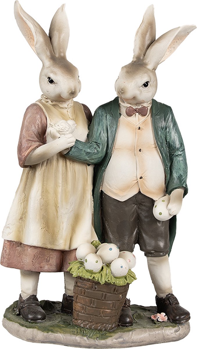 Beeld Konijn 26 cm Bruin Polyresin