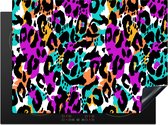 KitchenYeah® Inductie beschermer 71x52 cm - Regenboog - Panter - Patronen - Kookplaataccessoires - Afdekplaat voor kookplaat - Inductiebeschermer - Inductiemat - Inductieplaat mat