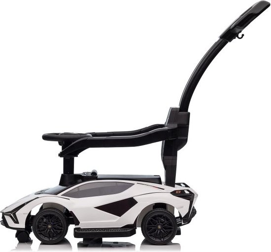 Loopauto - Lamborghini QLS-996T - met duwstang - 85x44x95 cm - wit — afbeelding 3