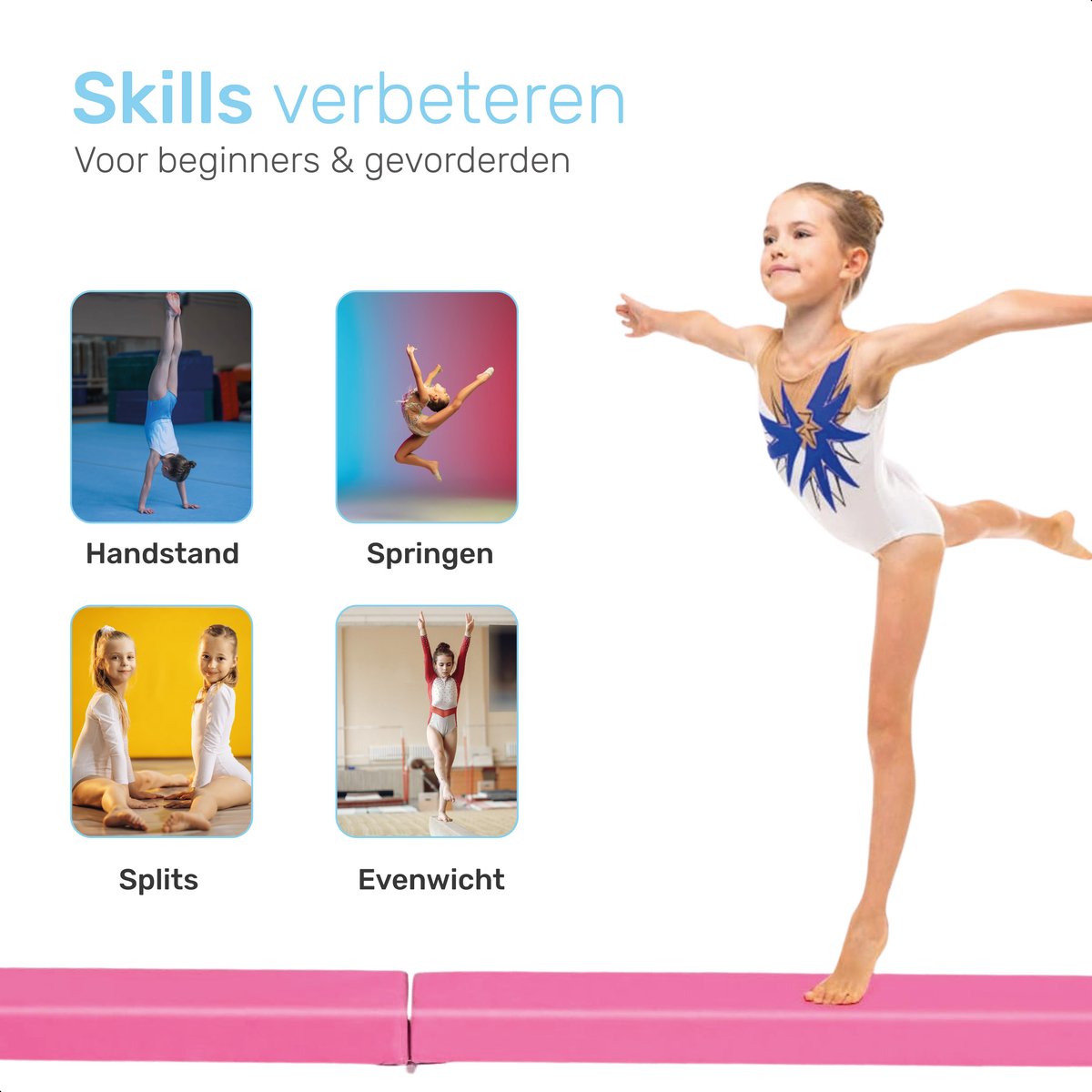 Poutre de gymnastique ProSkill - Poutre d'équilibre - Pour la maison -  Pliable 