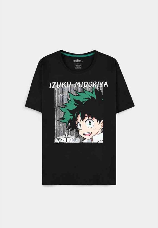 My Hero Academia - Izuku Midoriya Face Heren T-shirt - XS - Zwart