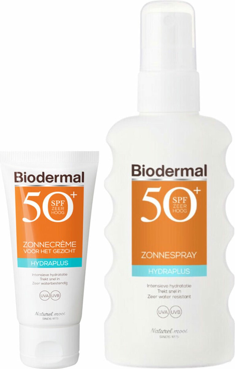 Biodermal SPF50 Lichaam en Gezicht Hydraterende Zonnebescherming Pakket