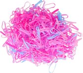 500 stuks mini elastiekjes veel roze - Meisjes - Baby - Kinderen - Haar Elastieken - Kleine elastiekjes - Multicolor Regenboog Pastel Verschillende Kleurtjes - Vlechtjes Elastieken - Mini haar elastiek voor dreadlocks / vlechten