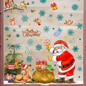 Kerst raamstickers, kerstman sneeuwvlokken muurstickers statische sticker schuifdeur etalage stickers kerststickers kerstdecoratie