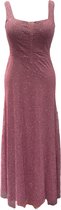 Avond-Feest maxi jurk lang met U-hals | Roze