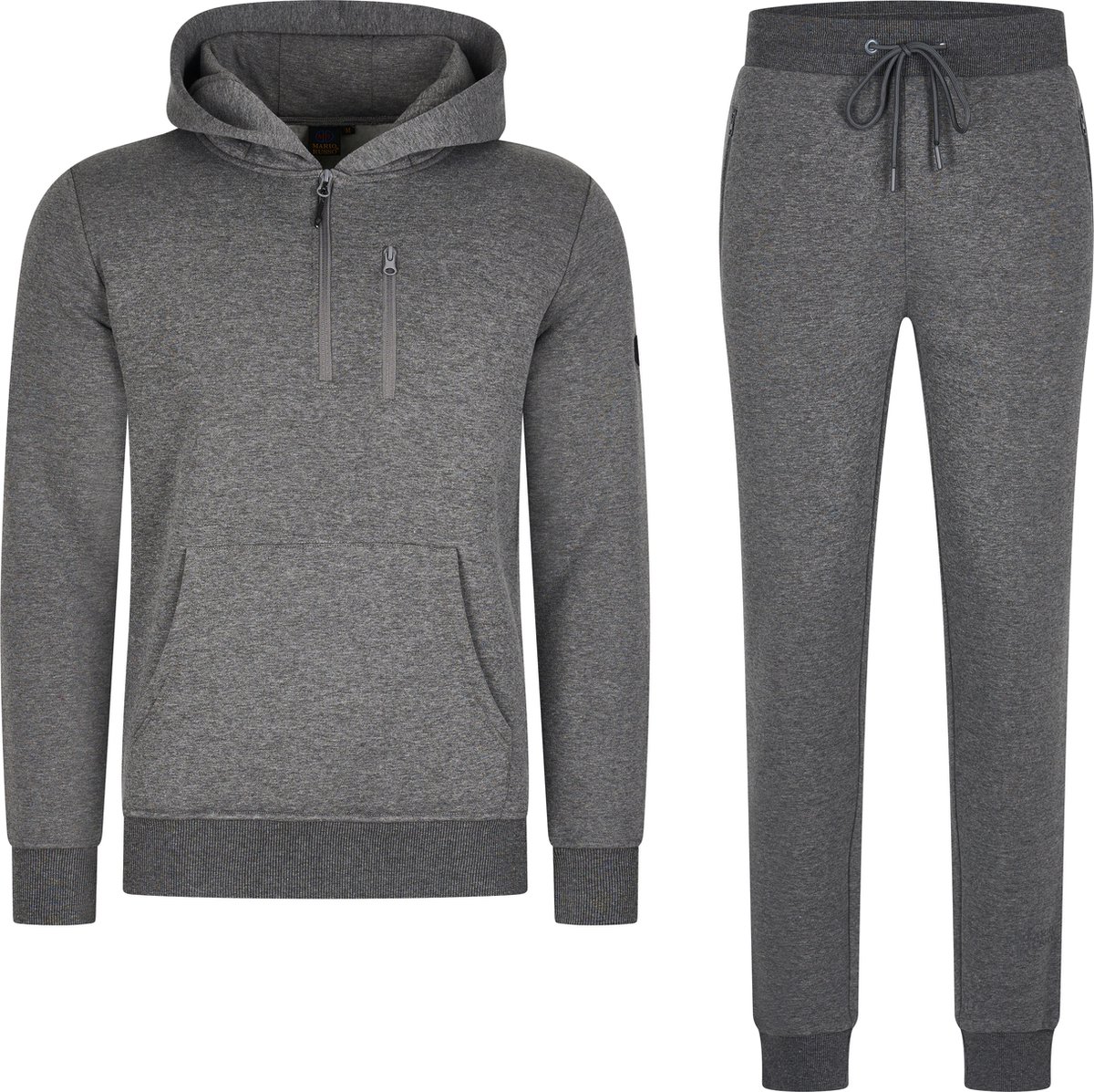 Mario Russo Trainingspak Achilles - Huispak - Joggingpak - Hoodie - Antraciet - L
