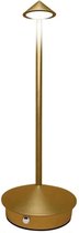 Oplaadbare Tafellamp – Goud – Dimbaar – 29CM – Aluminium – Bureaulamp – Tafellamp Slaapkamer