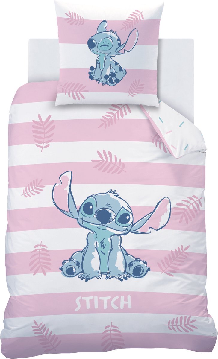 Disney Lilo & Stitch Dekbedovertrek Stripes - Eenpersoons - 140 x 200 cm - Katoen