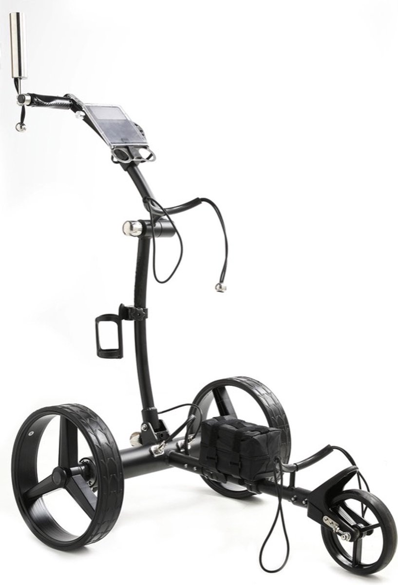 Golfted - Elektrische golftrolley - GT-AR ALUMINIUM BLACK Elektrische golftrolley met AFSTANDBEDIENING en inclusief 12 accessoires (opvouwbaar)