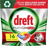 Bol.com Dreft Platinum Plus All In One - Vaatwastabletten - Citroen - Voordeelverpakking 5 X 16 stuks aanbieding