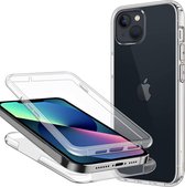 Hoesje Voor iPhone 14 / 360 Graden Beschermhoesje Harde Case + TPU -Full Body Cover - Voor En Achterkant Transparant