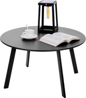 Table d'appoint en métal, table d'appoint de jardin ronde, table basse et table basse avec pieds de table réglables (noir, Ø 70 x 40 cm)