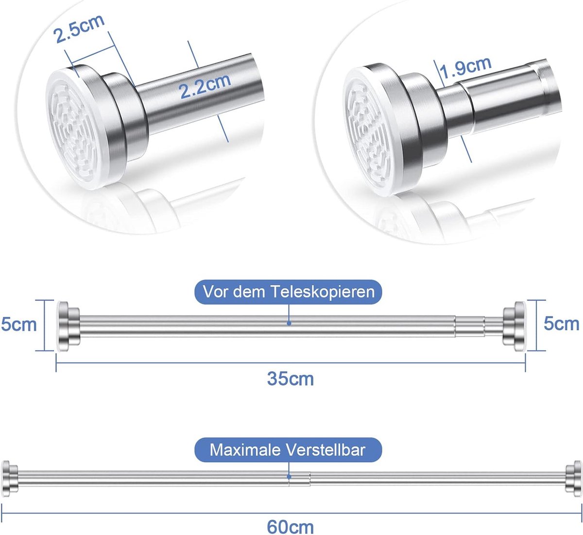 Douchegordijnstang bol