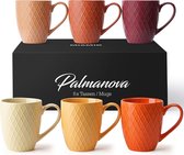 Palmanova-collectie (Magma) 6 x 400 ml koffiekopjes set / bekers moderne keramische mok mat grote koffiemok