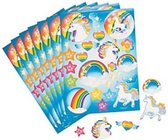 Eenhoorn stickers - 12 velletjes - unicorn stickers - formaat velletje 12,5 cm x 17 cm
