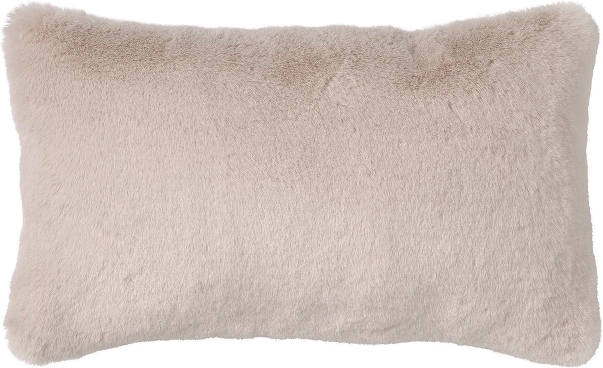 Dutch Decor ZAYA - Kussenhoes 30x50 cm - bontlook - effen kleur - Pumice Stone - beige - met rits - zonder binnenkussen Lichtbeige