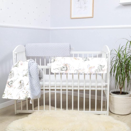 Bedrandbescherming voor kinderbedden 80 cm - bescherming voor bedframe babybed valbescherming voor boxspringbed bedrail met hoesrandbescherming kinderbabybedje Roze