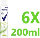 Rexona Women Aloë Vera Anti-transpirant Deodorant Spray - 6 x 200 ml - Voordeelverpakking