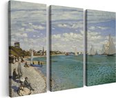 Artaza Peinture sur Regatta Triptyque Régate à Sainte-Adresse - Claude Monet - 60x40 - Klein - Photo sur Toile - Impression sur Toile