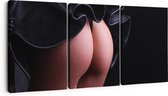 Artaza Canvas Schilderij Drieluik Vrouwen Billen onder een Rok - Erotiek - 180x80 - Groot - Foto Op Canvas - Canvas Print