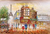 Parijse Straten - Frankrijk | Houten Legpuzzel | 2000 Stukjes | King of Puzzle | 88 x 59 cm