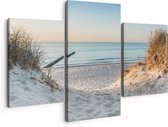 Artaza Peinture sur Toile Triptyque Sentier vers la Plage et la Mer - 150x120 - Groot - Photo sur Toile - Impression sur Toile