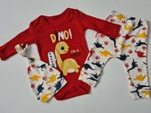 3 delige Baby kleding set - meisje jongen kleding - set dino- rompers - muts - broekje - maat 62/68
