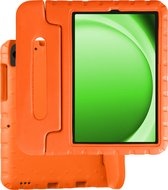 Hoesje Geschikt voor Samsung Galaxy Tab A9 Hoesje Kinder Hoes Shockproof Kinderhoes - Kindvriendelijk Hoesje Geschikt voor Samsung Tab A9 Hoes Kids Case - Oranje