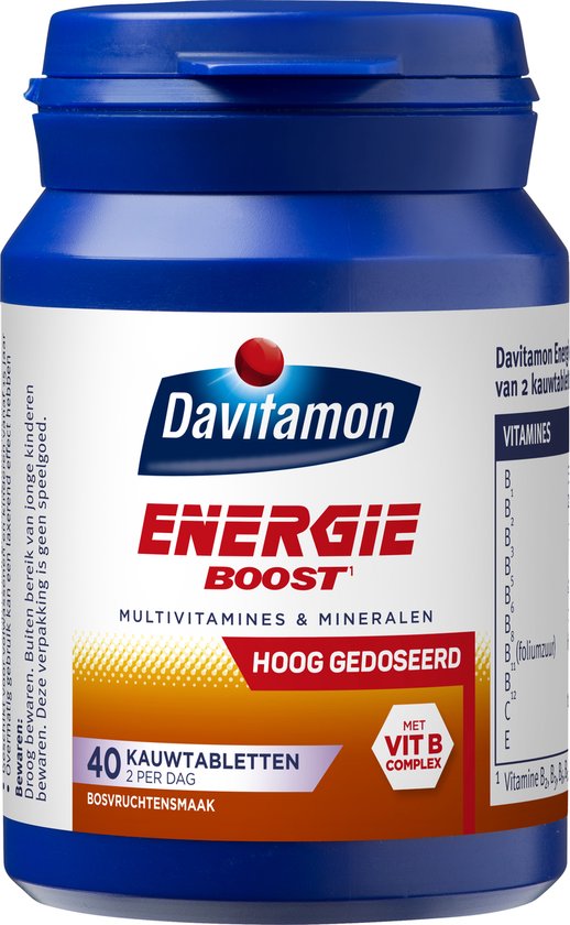 Davitamon Energie Boost Forte - multivitamine - bosvruchten - 40 tabletten