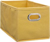 Opbergmand/kastmand 7 liter geel linnen 31 x 15 x 15 cm - Opbergboxen - Vakkenkast manden