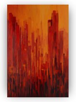 Rood abstract poster 40x60 cm - Poster - Skyline poster - Landschap - Natuur - Abstract - Poster abstract - Woonkamer poster staand