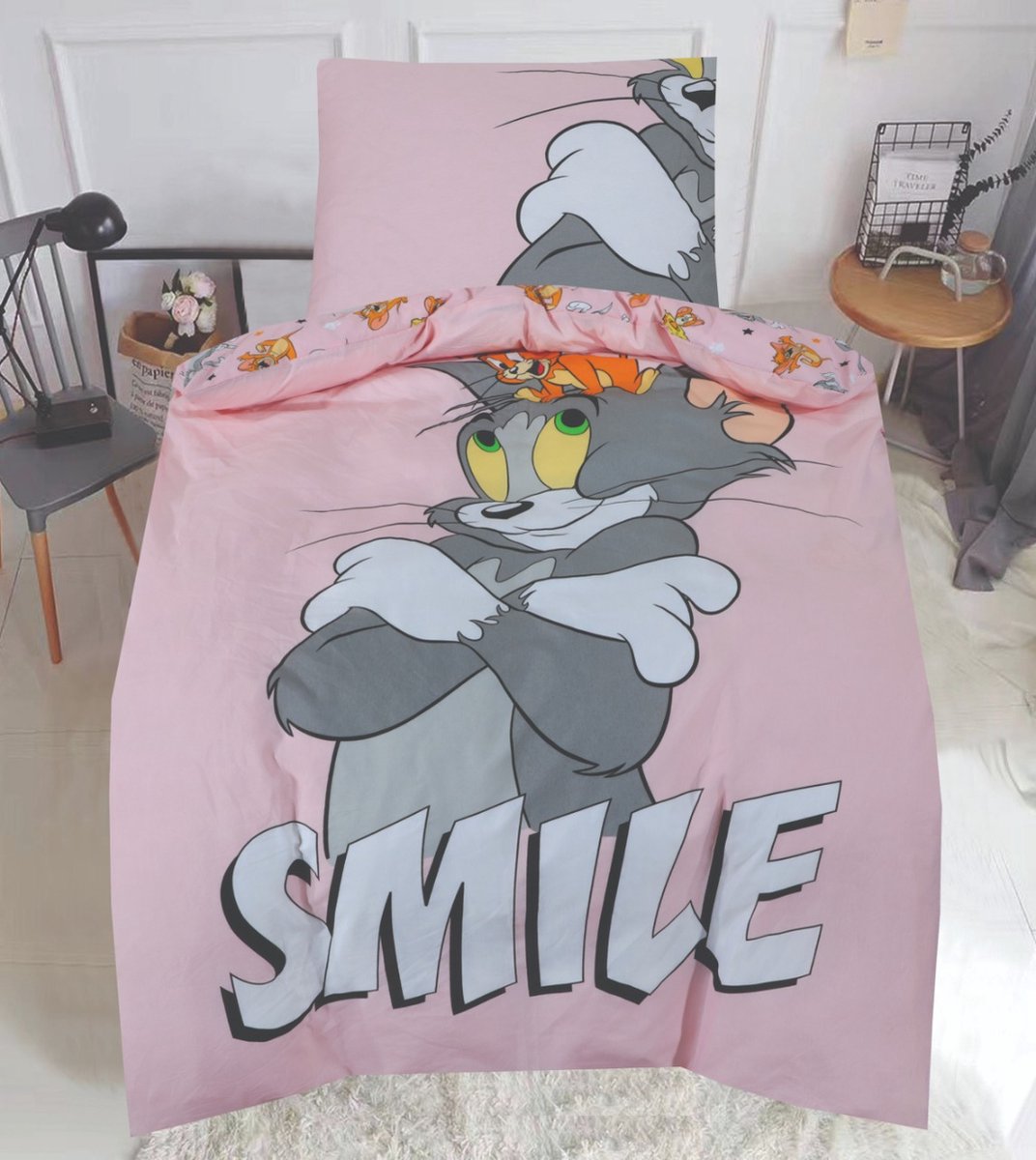 Tom en Jerry Pink 140x200