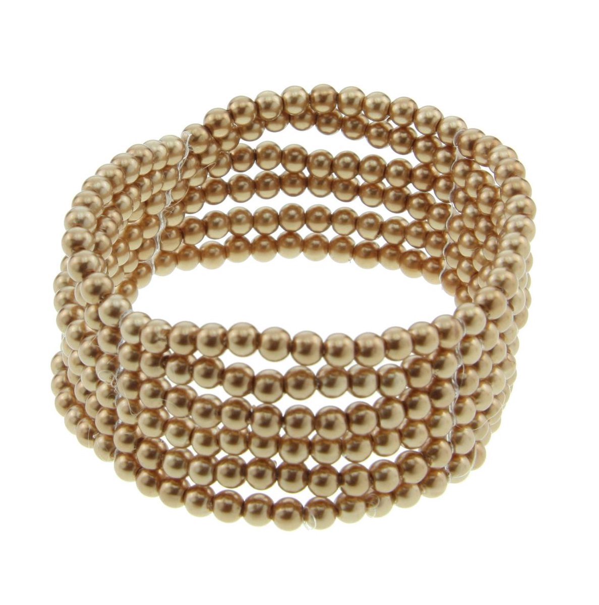 Behave - Elastische armband - goudkleur - trendy basic - 16 cm