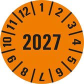 Keuringssticker met heel jaartal op vel 30 mm - 18 per vel 2027