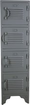 Armoire à casiers Grijs - Casier à 4 Portes - Armoire à casiers en métal - Rootsmann