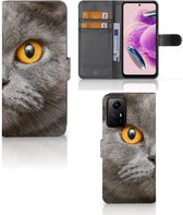 Telefoon Hoesje Geschikt voor Xiaomi Redmi Note 12S Book Case Britse Korthaar