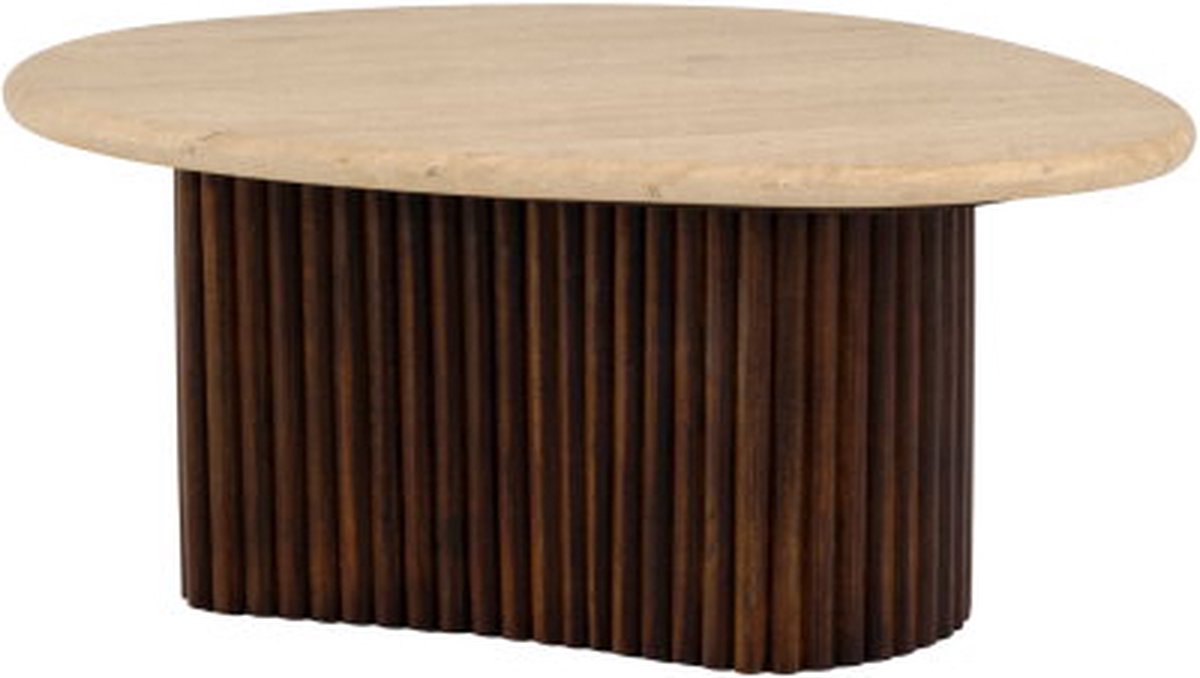 Salontafel Memphis 90 cm organisch Travertin - Bruin | Mysons